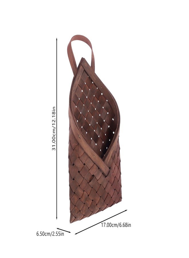 RORPOIR Rustic Wall Hanging Woven Basket for Decorative Arrangements and Versatile Storage Woven Storage Basket for Home Kitchen Bathroom Vegetable Flower Fruit Decor and Organizing - Image 5